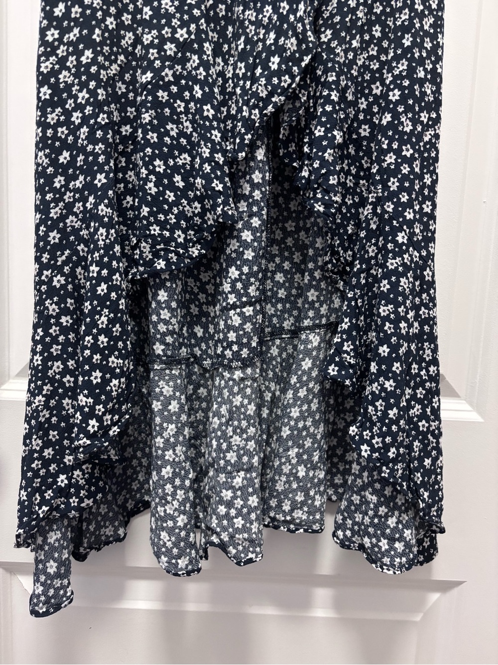 Olivia + james Floral Navy High-Low Ruffle Maxi Skirt - Picture 8 of 9